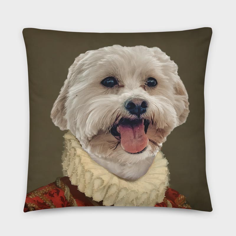 Royal Pet Portrait Large Pillow - The Marquesses